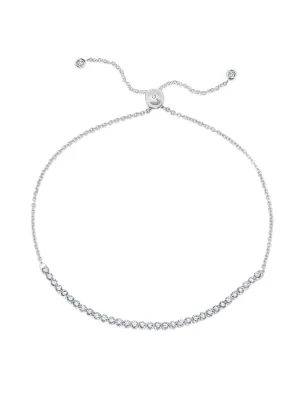 Adjustable Tennis Bracelet in Platinum