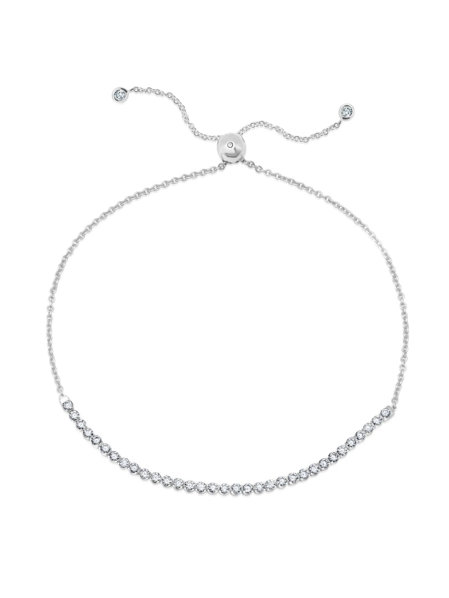 Adjustable Tennis Bracelet in Platinum