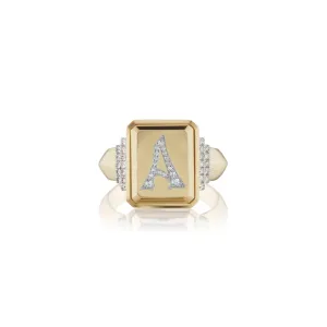 All-Gold Initial Signet Ring