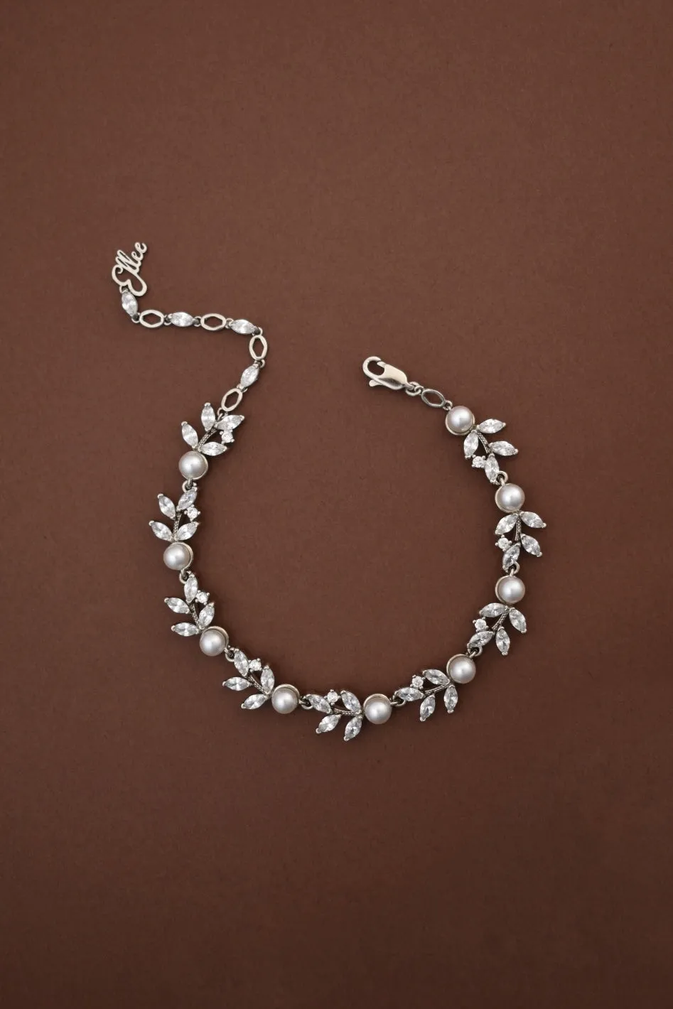 ANGEL LUXE Simulated Diamond and Pearl Bracelet