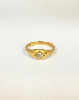 Antique, Victorian, Old Mine Cut Diamond Gypsy Ring, 0.30ct