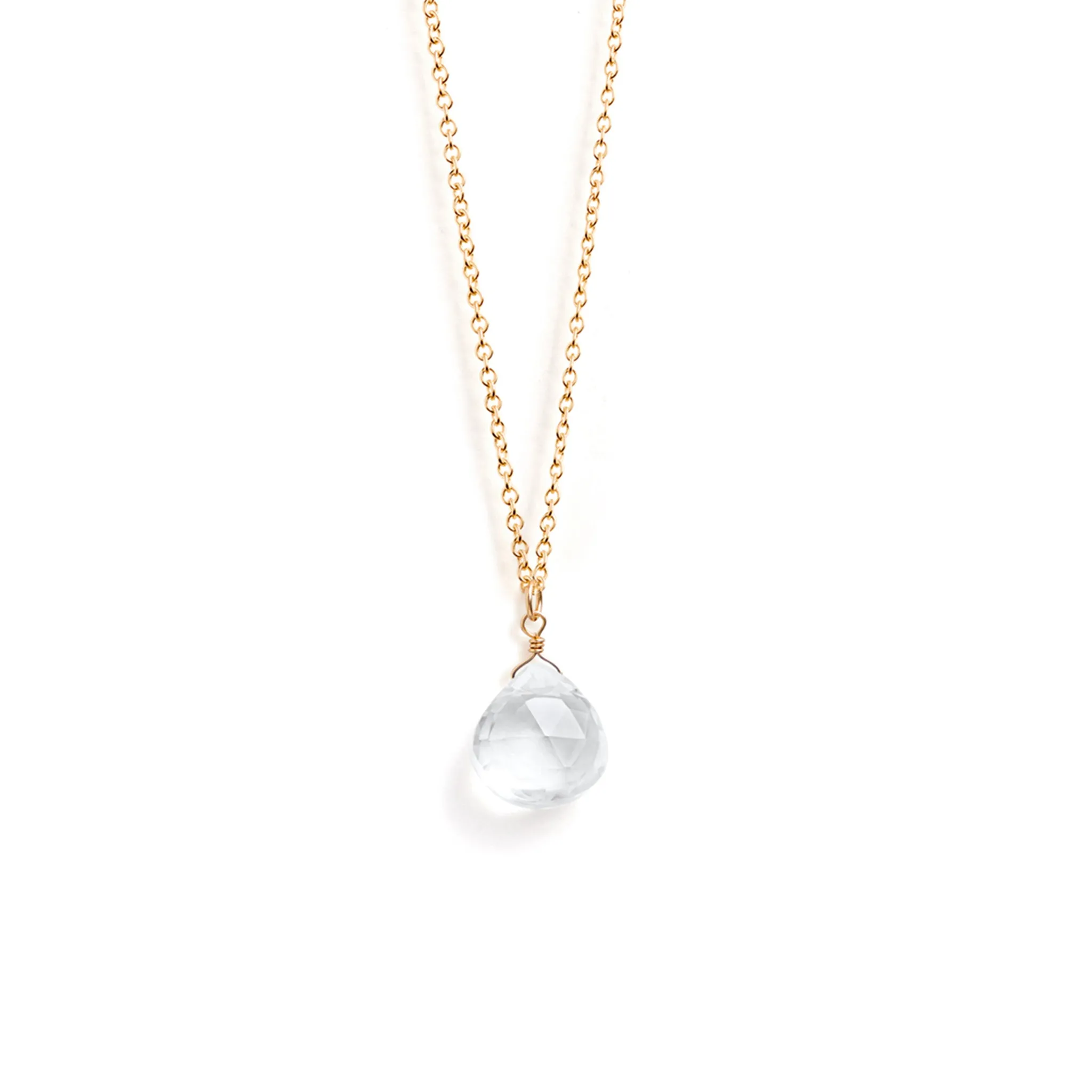 April Clear Quartz Birthstone Necklace