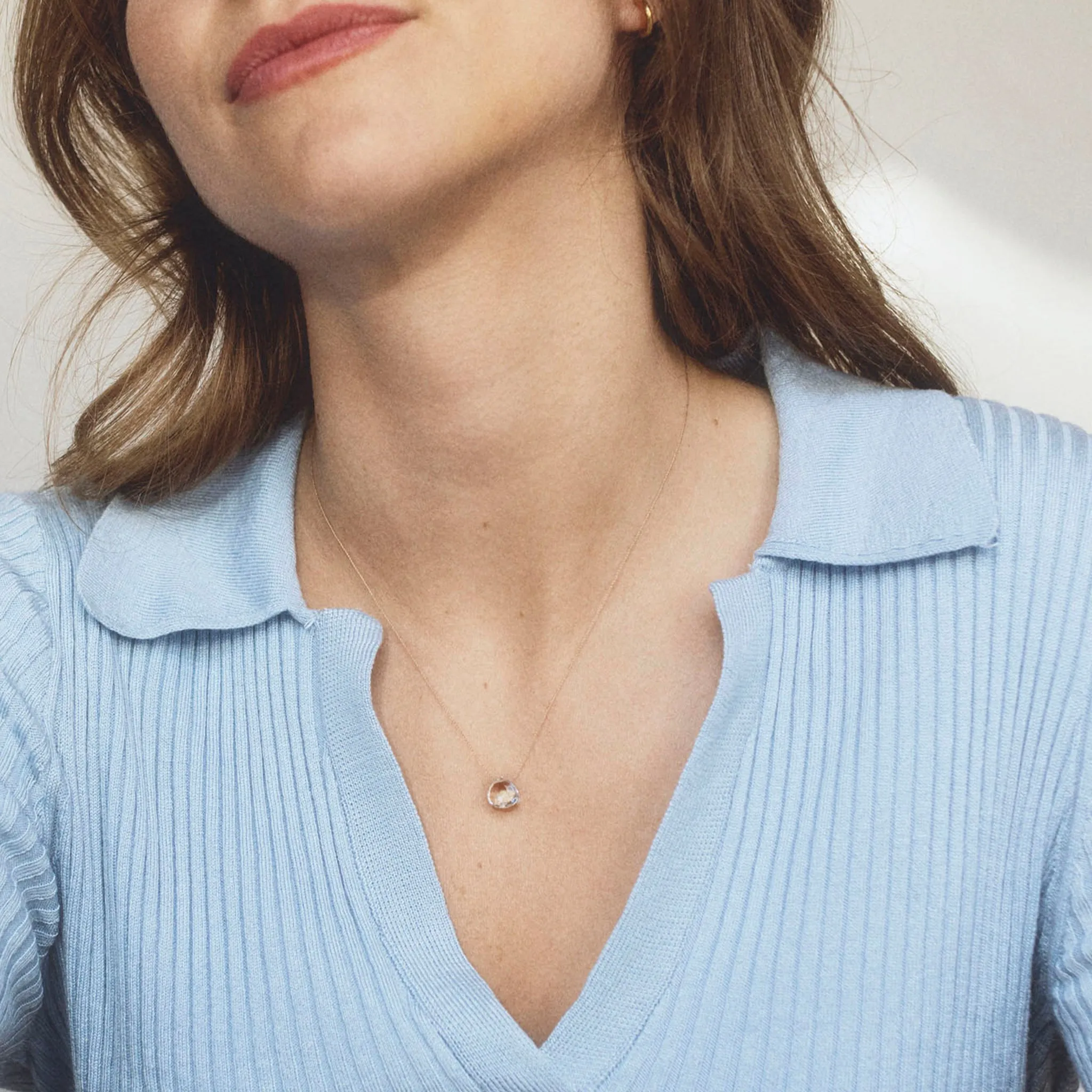 April Clear Quartz Birthstone Necklace