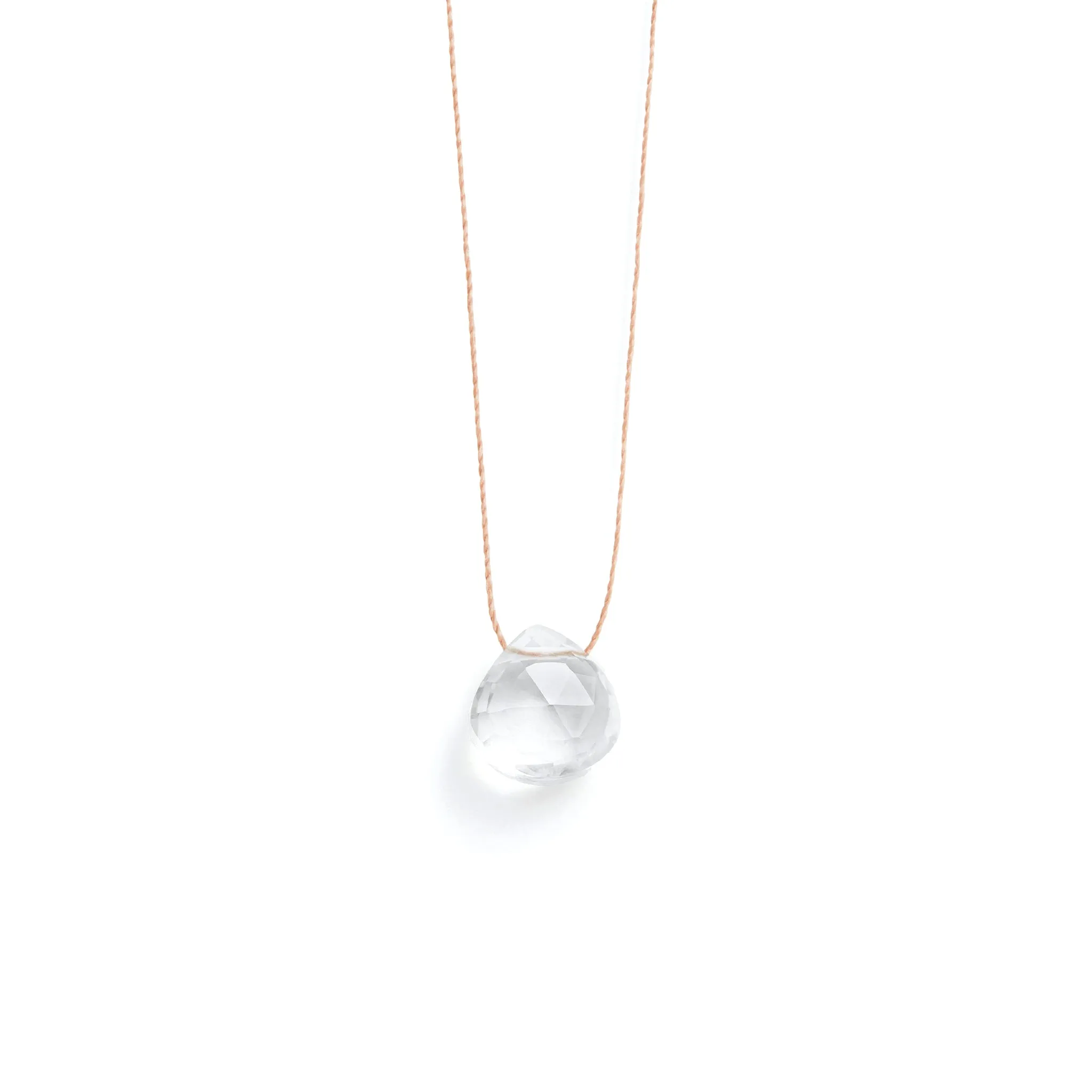 April Clear Quartz Birthstone Necklace