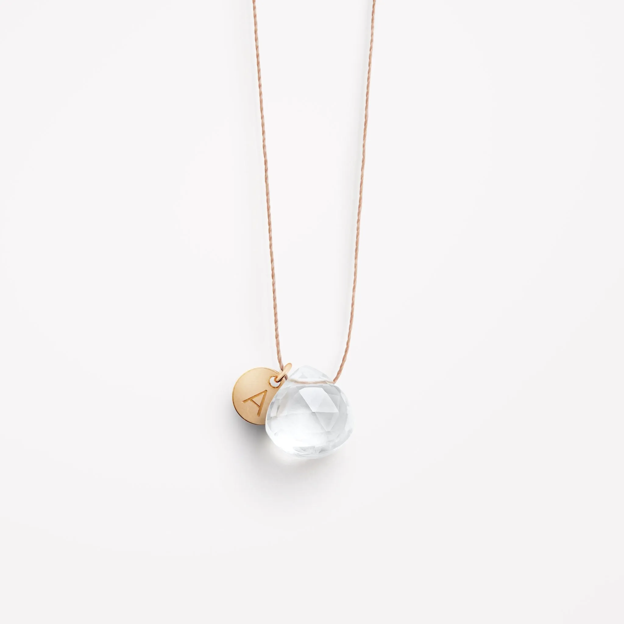 April Clear Quartz Birthstone Necklace