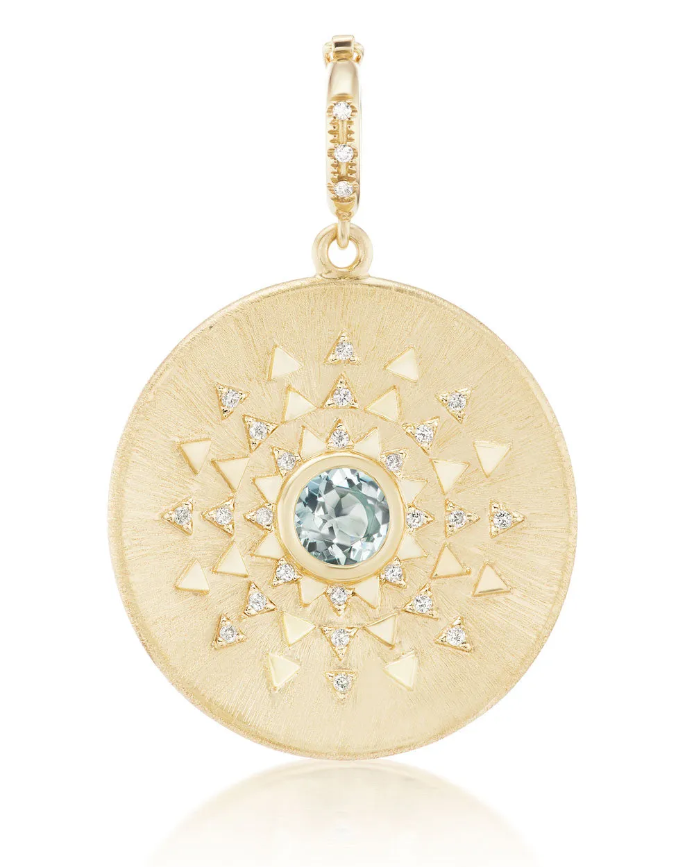 Aquamarine and Diamond Major Sun Sign Medallion Pendant
