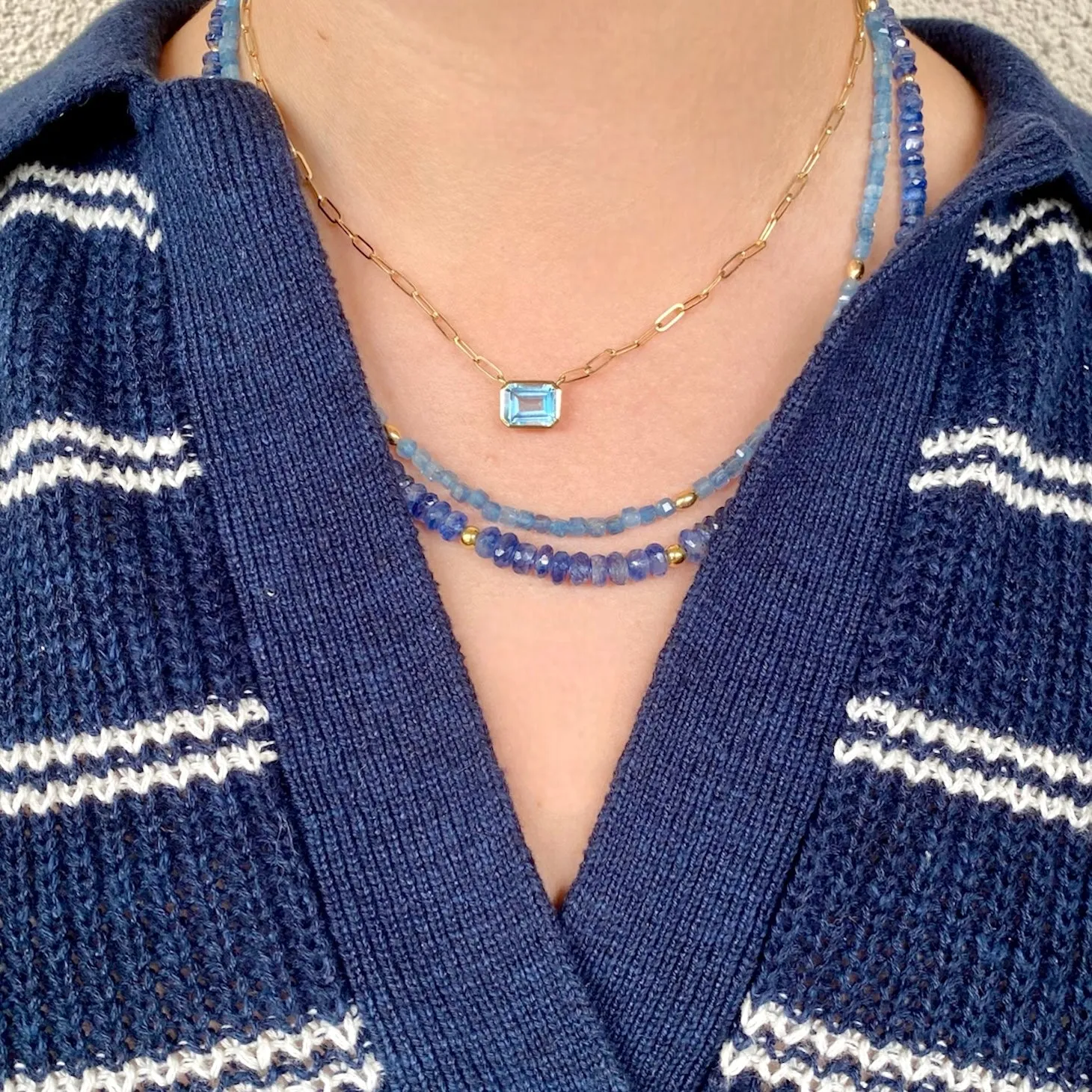 Aquamarine Beaded Necklace