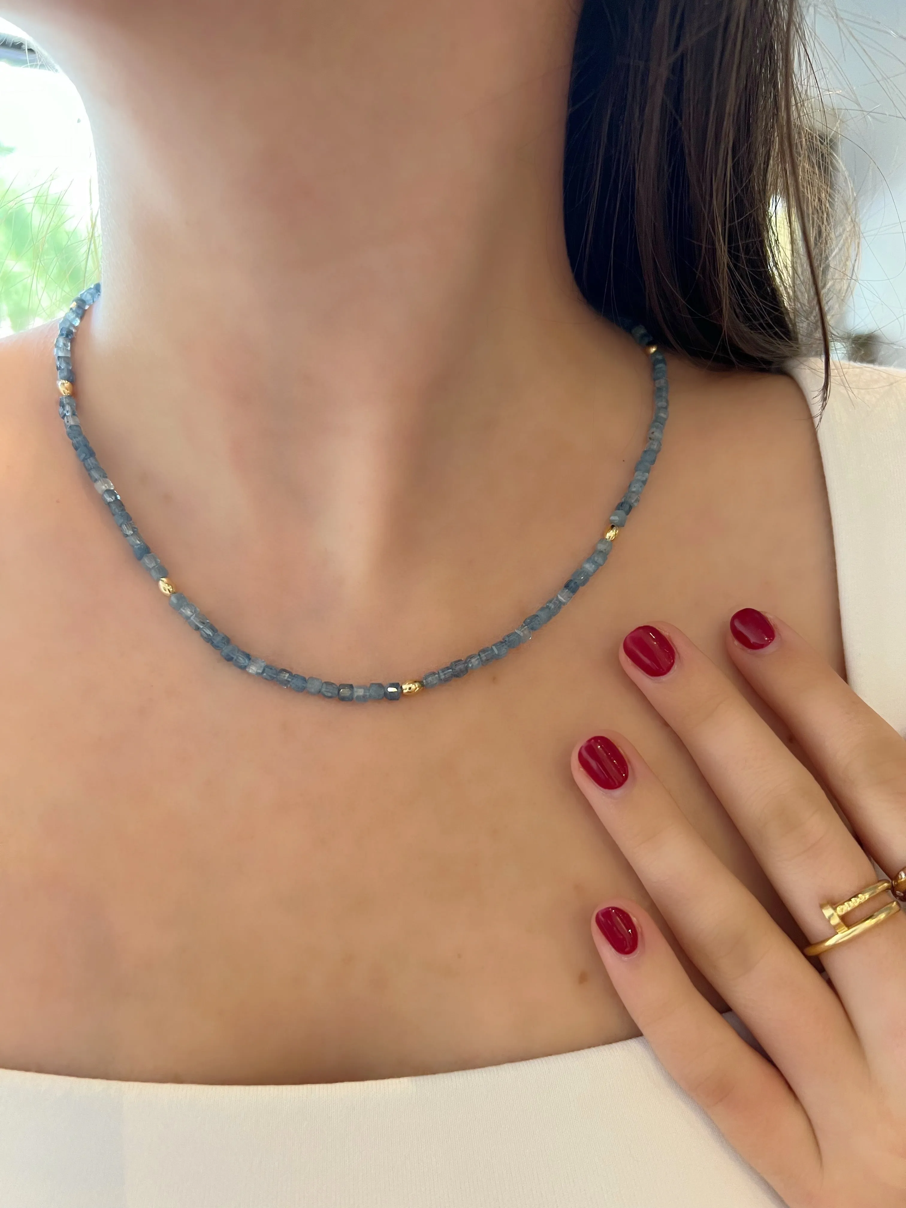 Aquamarine Beaded Necklace