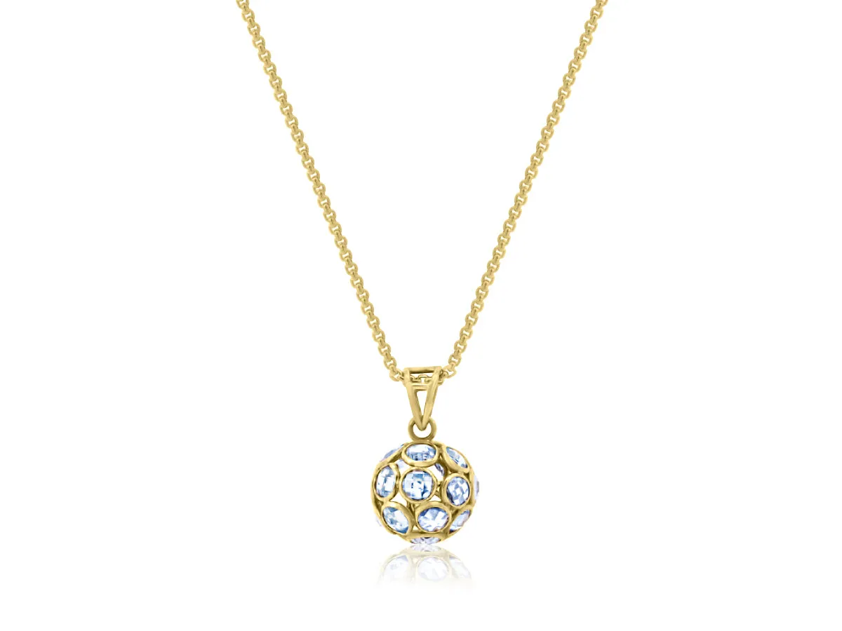 Aquamarine Bezel Yellow Gold Ball