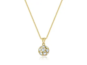 Aquamarine Bezel Yellow Gold Ball