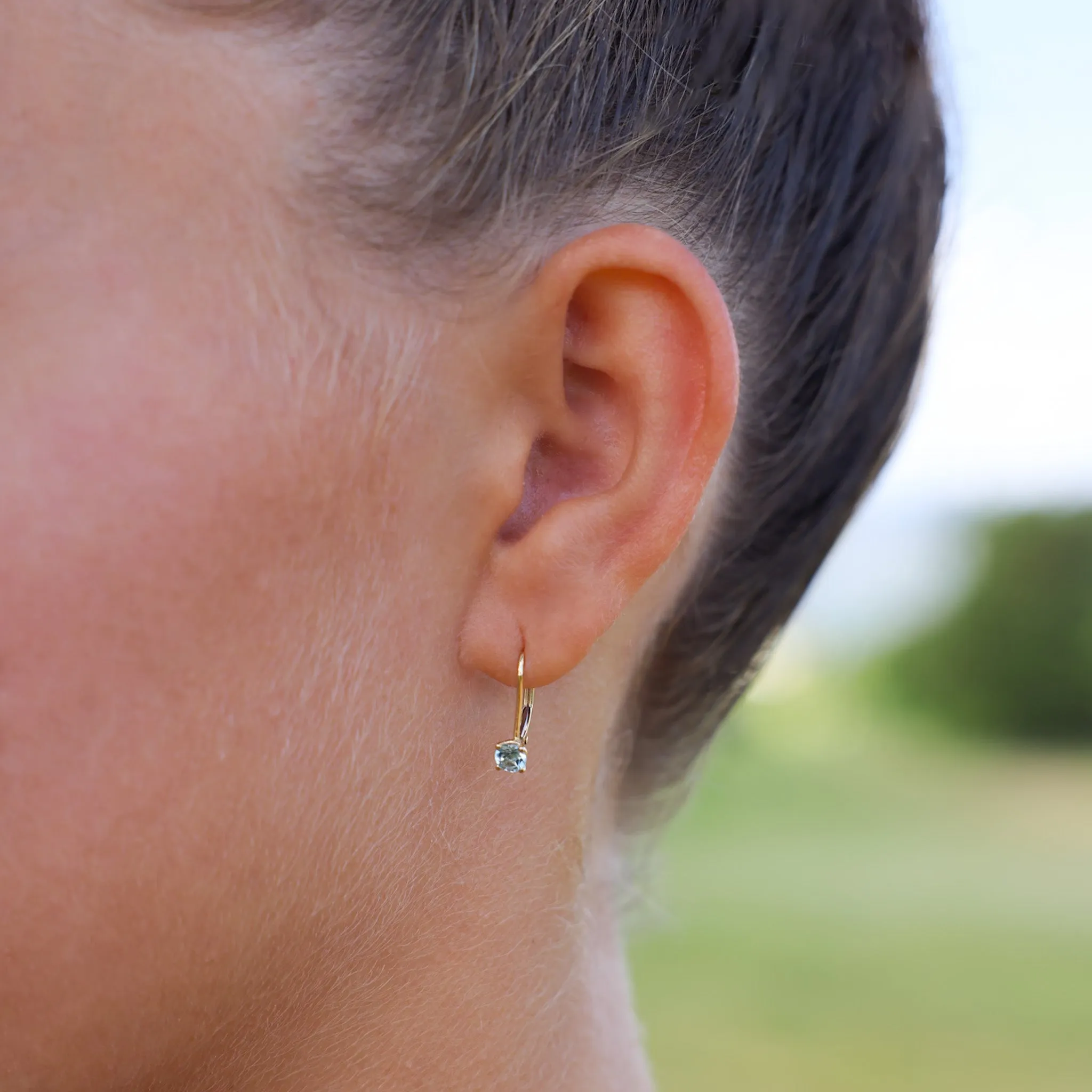 Aquamarine Drop Earrings 14kt