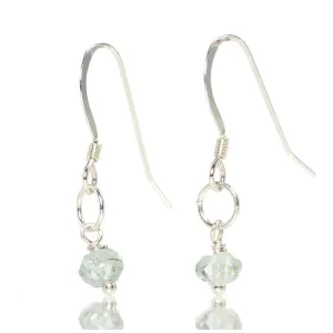 Aquamarine Earrings with Sterling Silver French Ear Wire