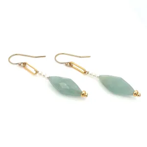 aquamarine kite & baby pearl drop earrings