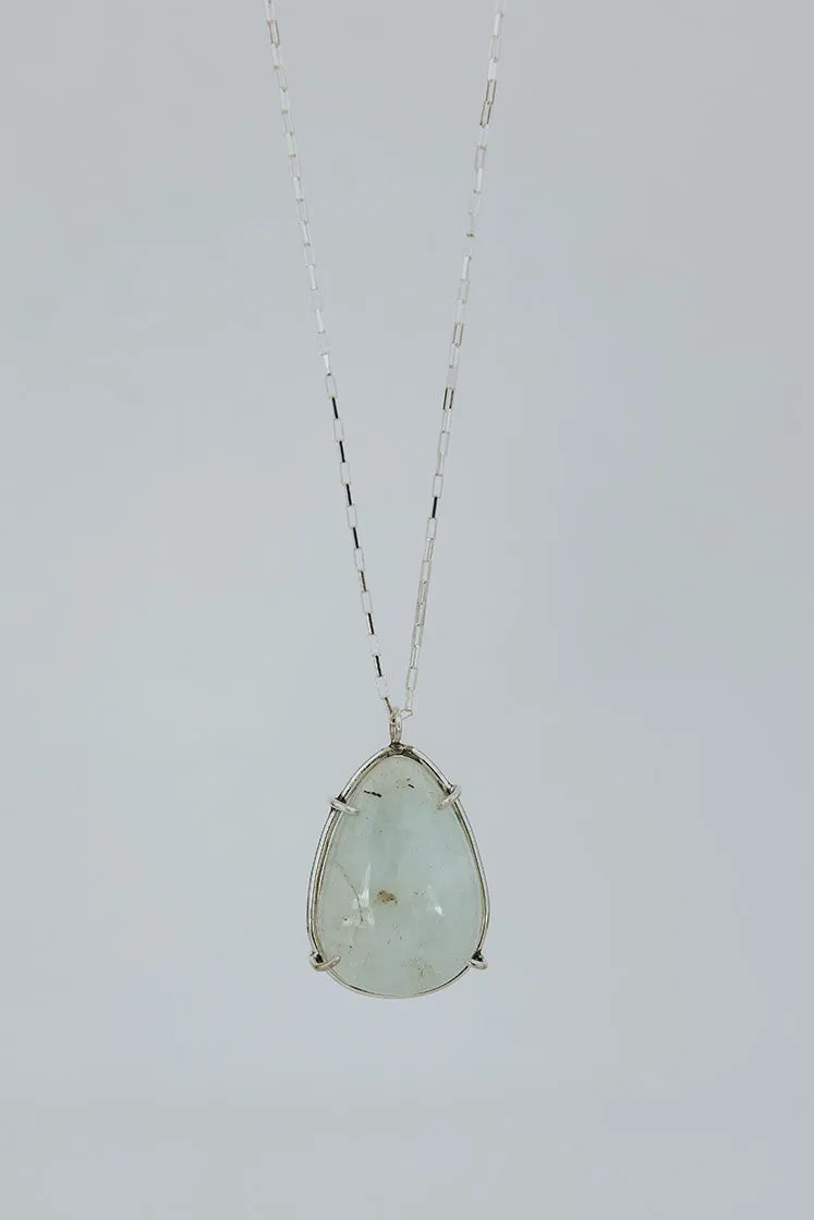 Aquamarine Medium Teardrop Necklace