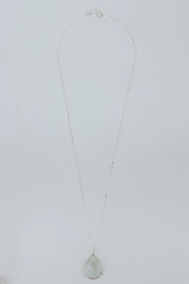 Aquamarine Medium Teardrop Necklace
