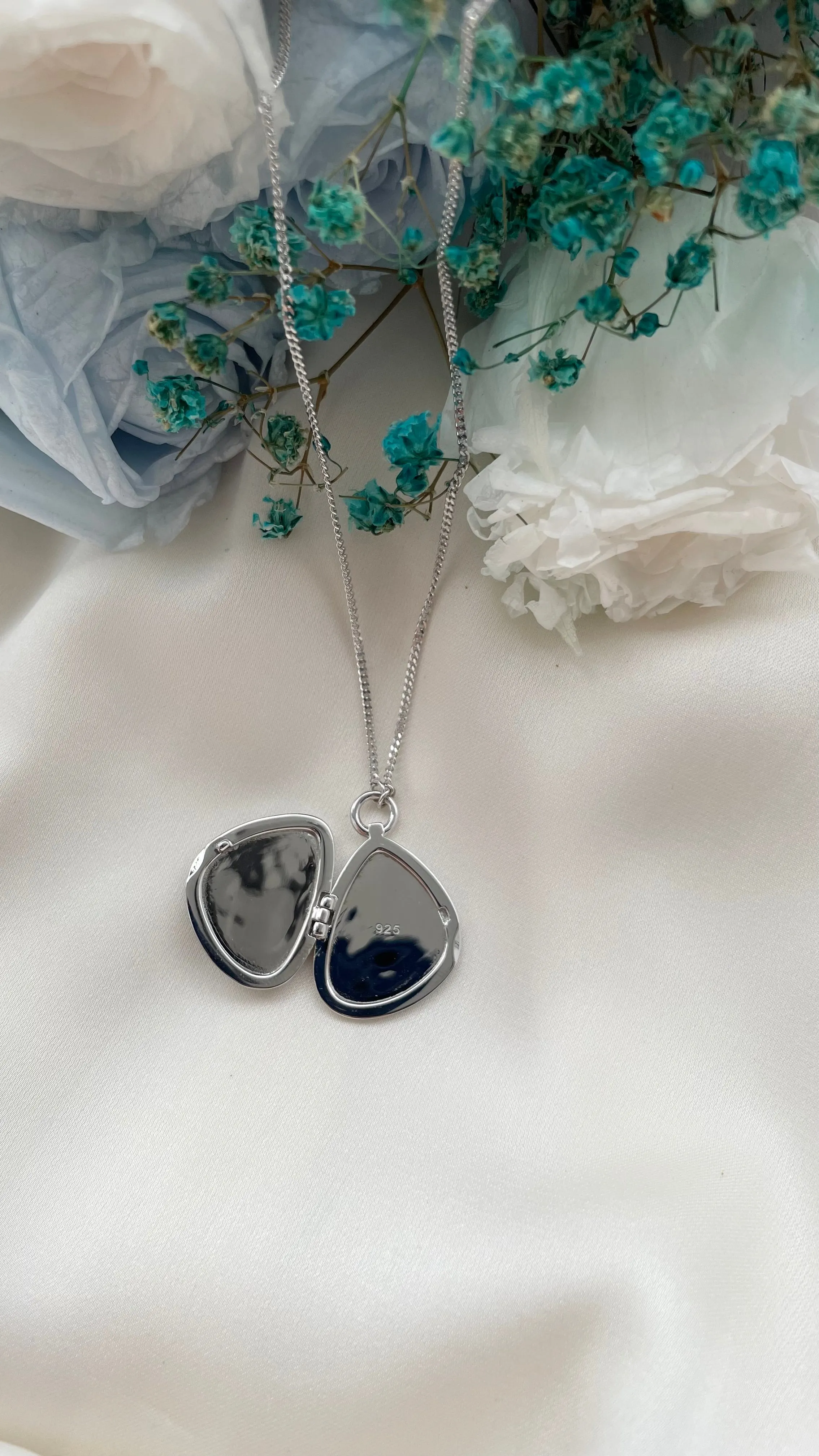 Aquamarine Statement Locket in Sterling Silver