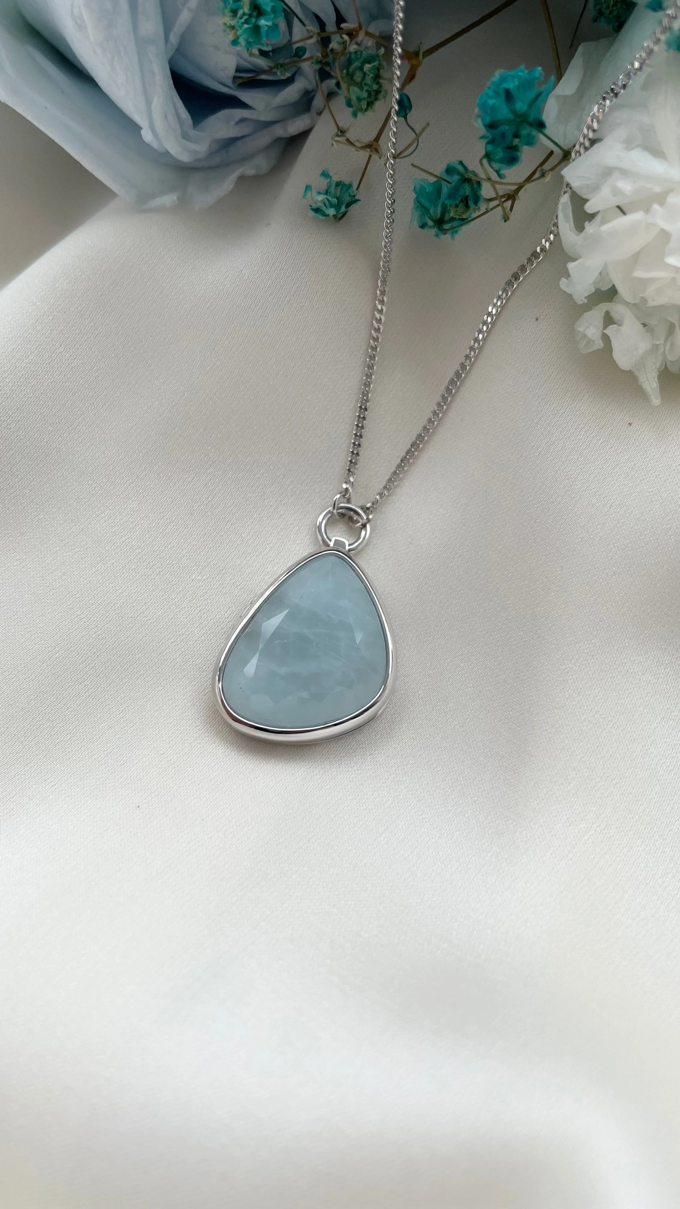 Aquamarine Statement Locket in Sterling Silver