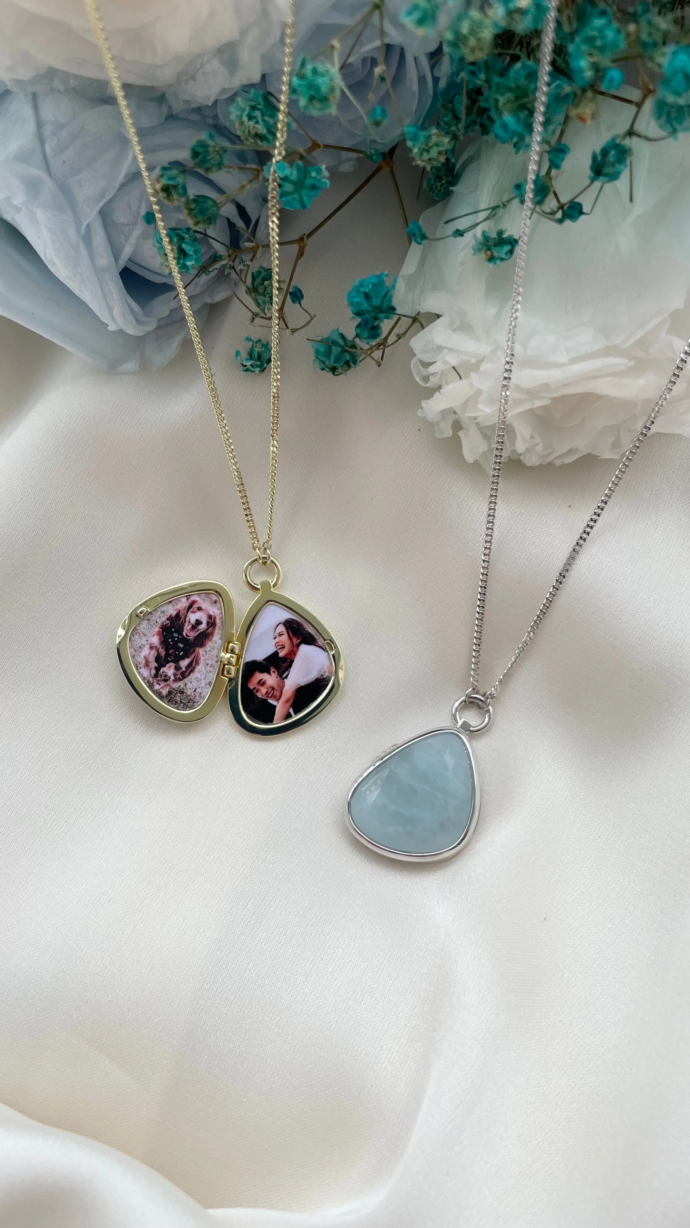 Aquamarine Statement Locket in Sterling Silver