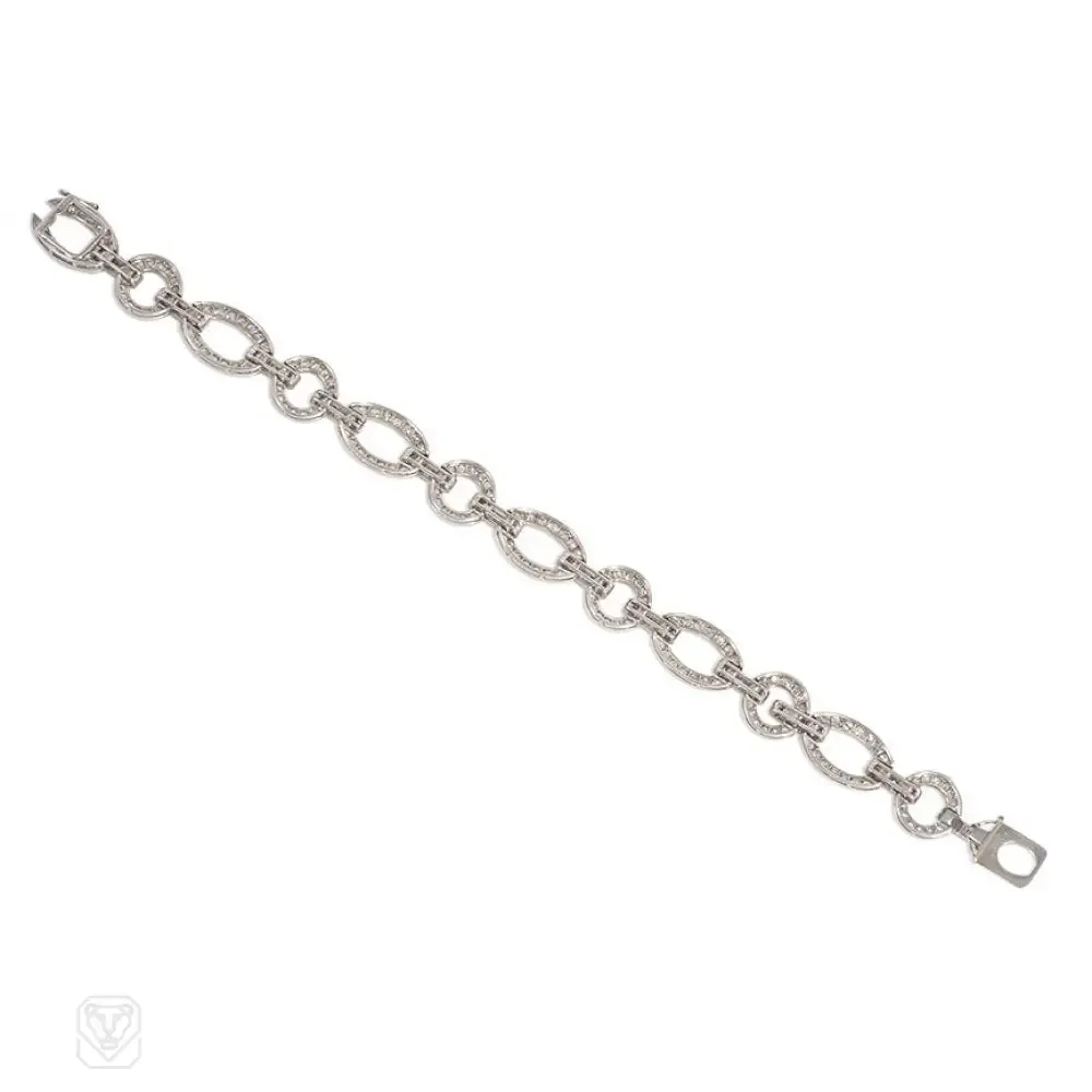 Art Deco Cartier diamond open link bracelet