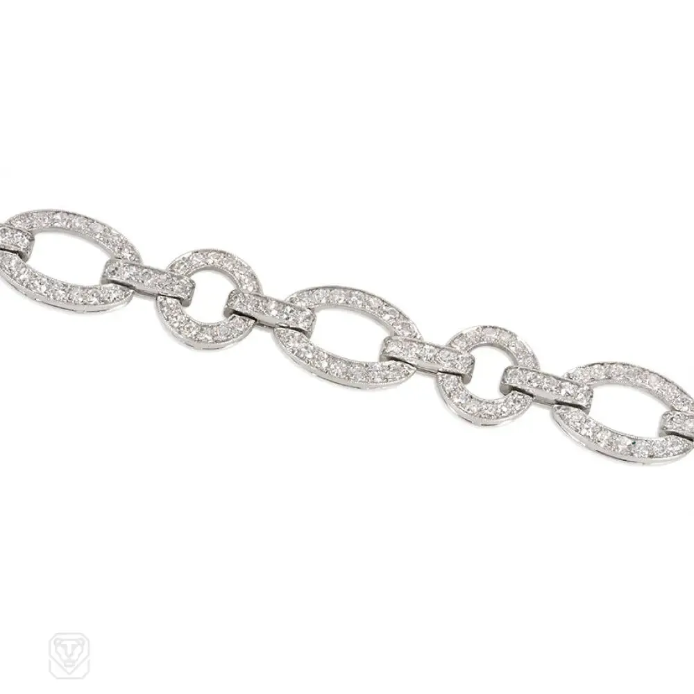 Art Deco Cartier diamond open link bracelet