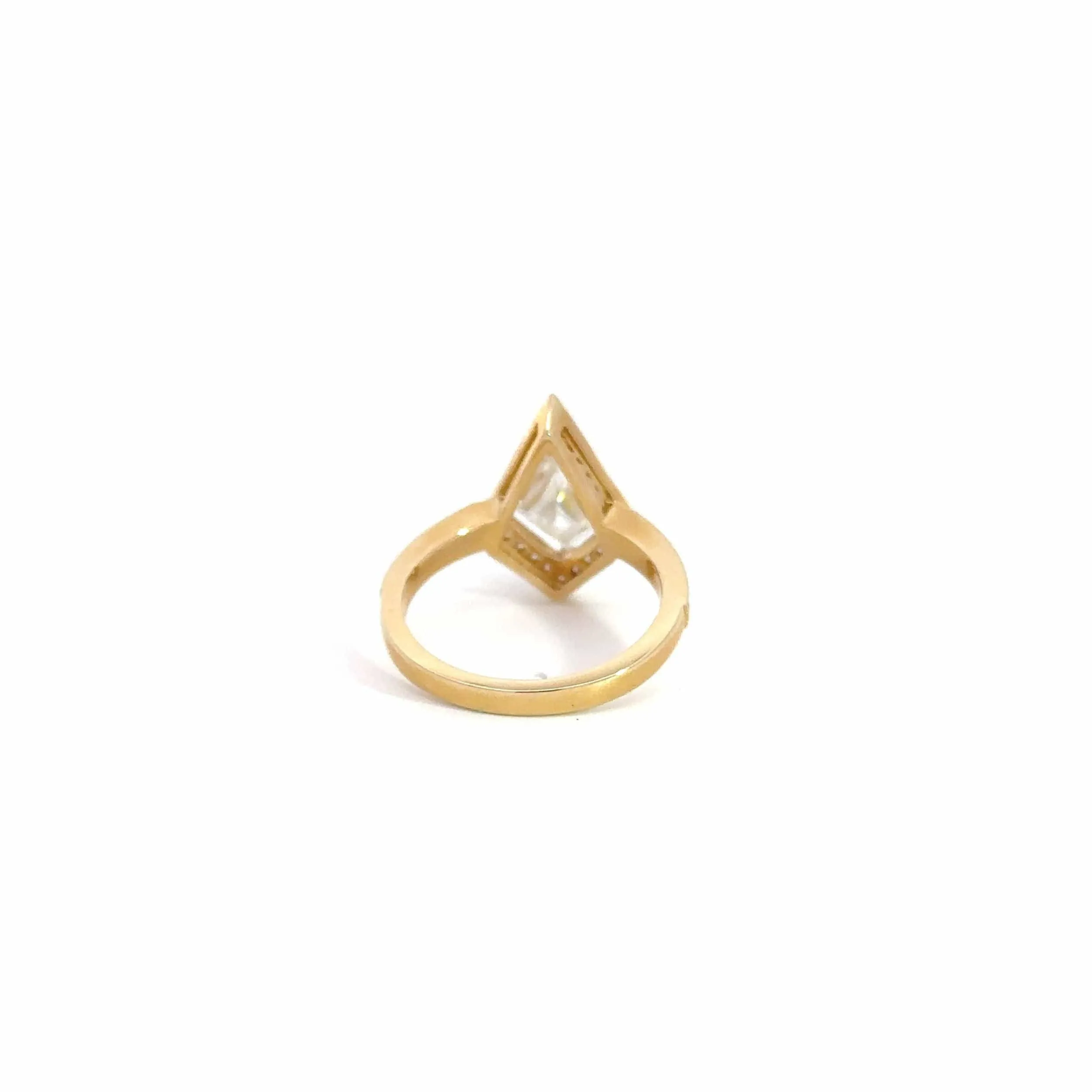 Baikalla 14k Gold Halo Moissanite 2 CT Kite Cut Engagement Ring