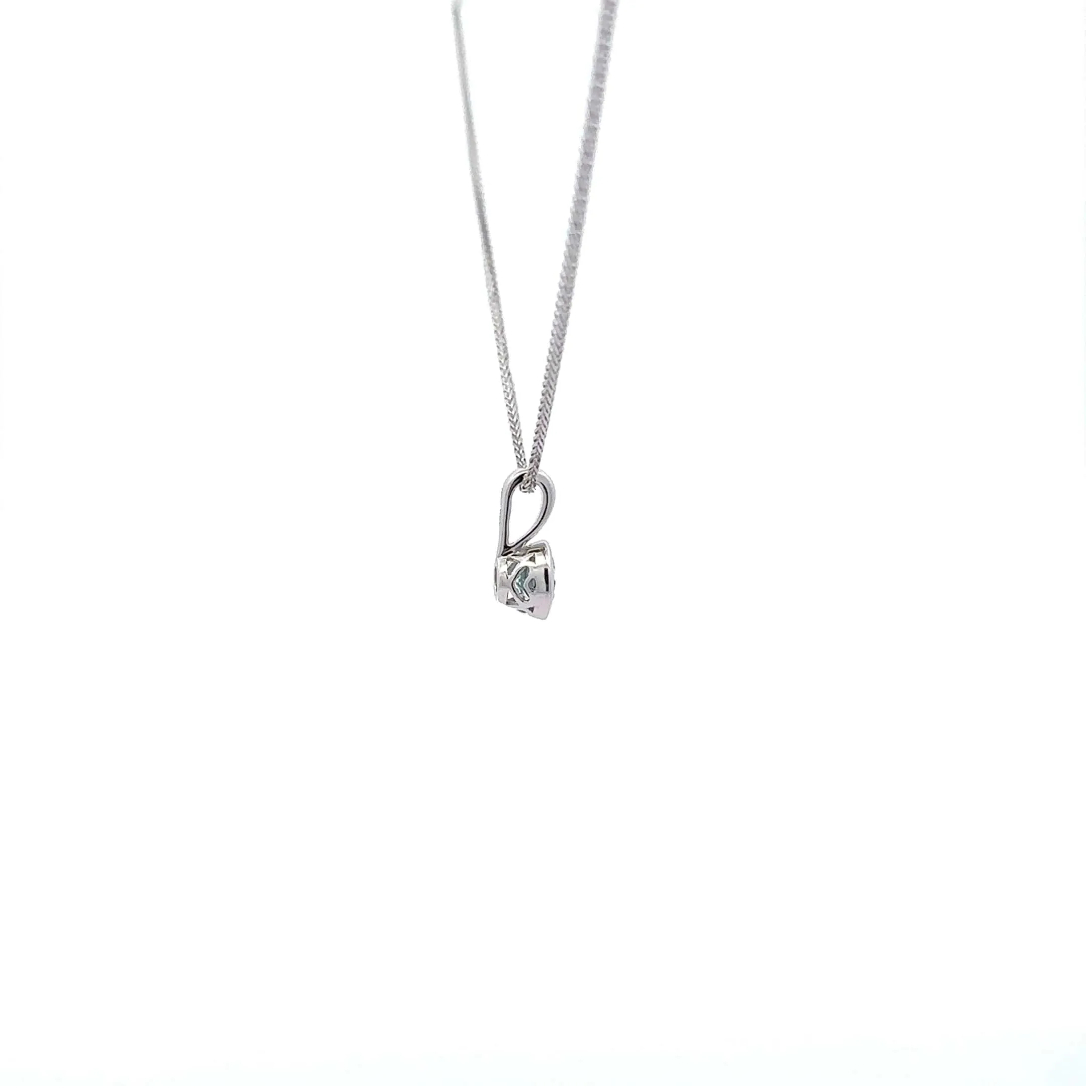Baikalla Sterling Silver Round Aquamarine AAA Pendant Necklace