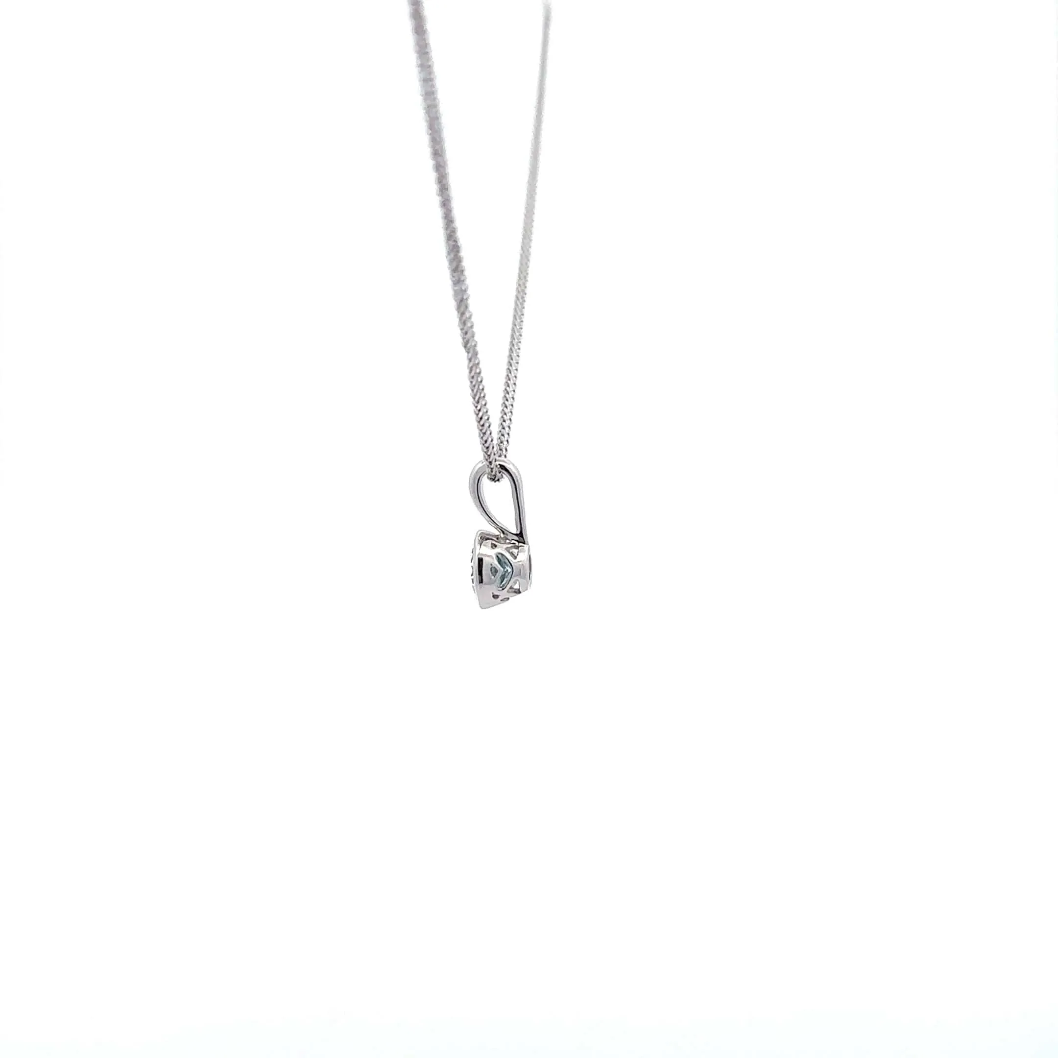 Baikalla Sterling Silver Round Aquamarine AAA Pendant Necklace