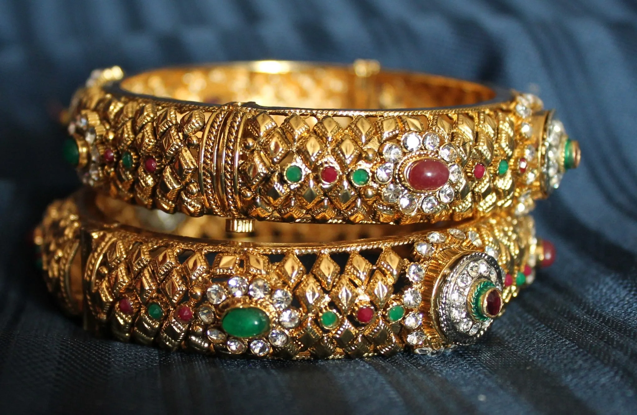 Bangles 1810 Golden Bangle Filigree Meenakari Kadra Bangle Shieno Sarees