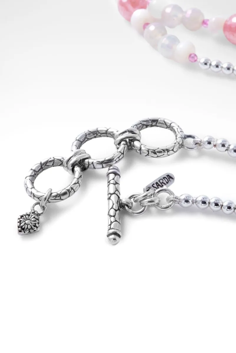 Beaded Celestial Pink Quartz Necklace™ in Watermark