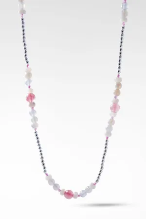 Beaded Celestial Pink Quartz Necklace™ in Watermark