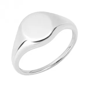 Bevelled Edge White Gold Signet Ring GR608