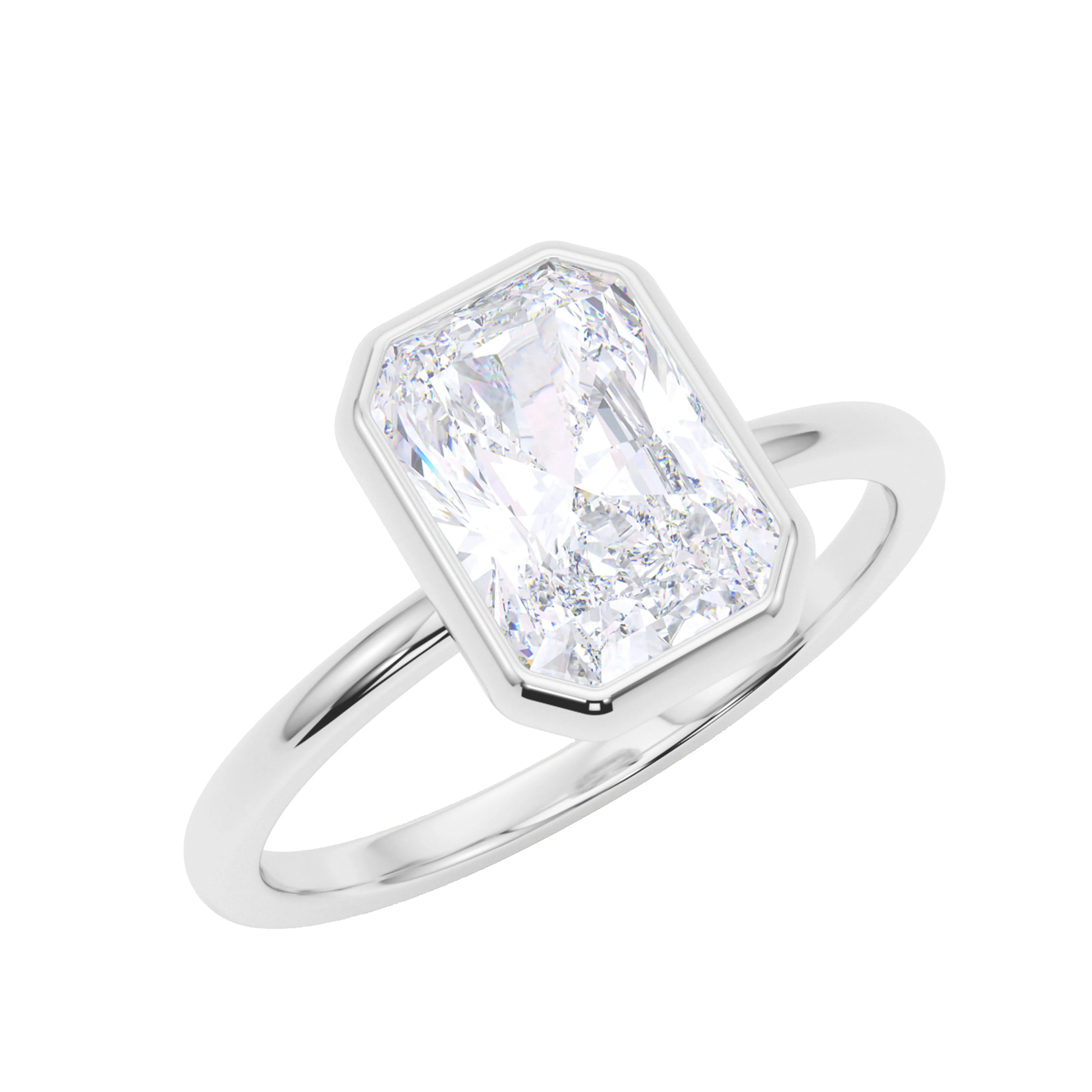 Bezel Radiant Diamond Ring