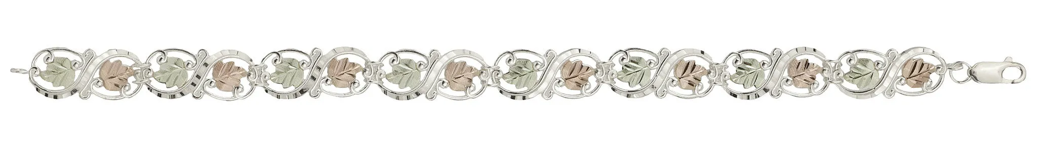 Black Hills Gold Sterling Silver Filigree Leaf Bracelet