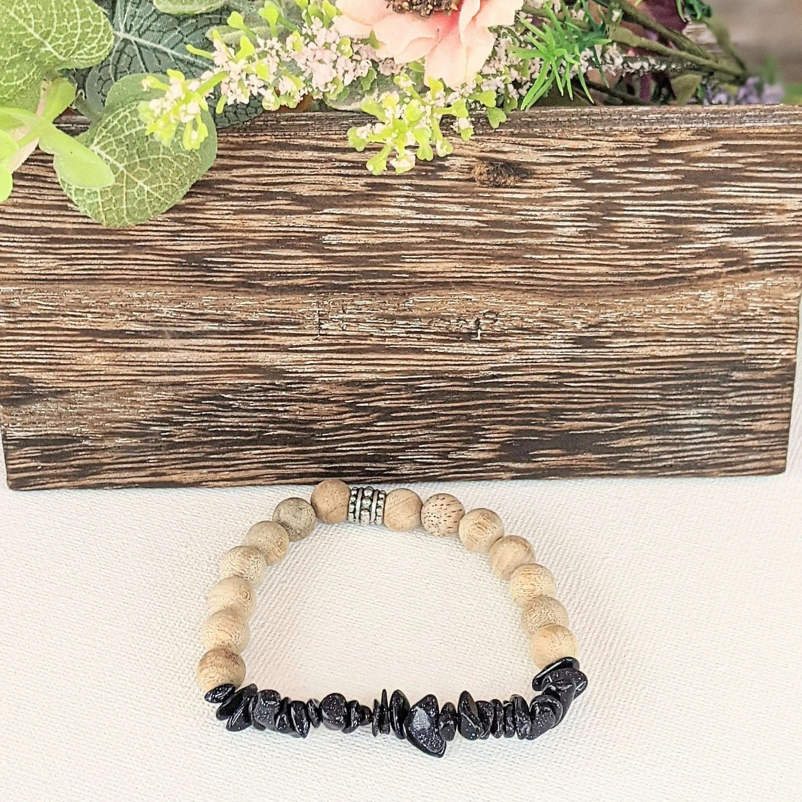Blue Goldstone Gemstone Chip Diffuser Bracelet- Serenity Bracelet