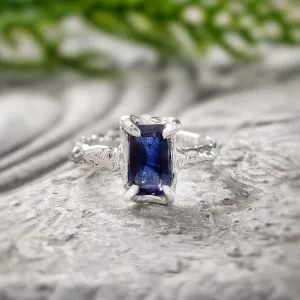 Blue Sapphire ring in Solid Sterling Silver