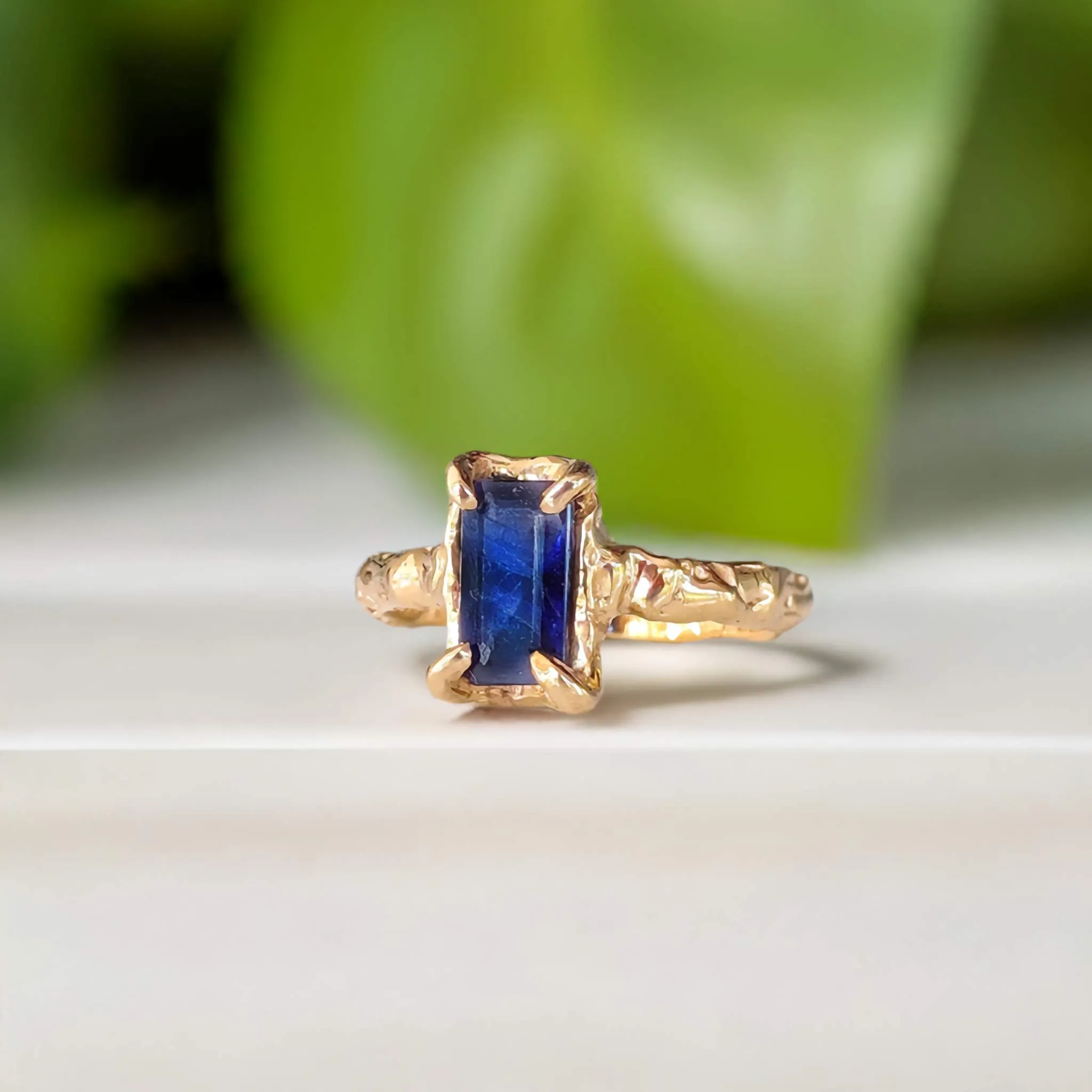 Blue Sapphire ring in Solid Sterling Silver