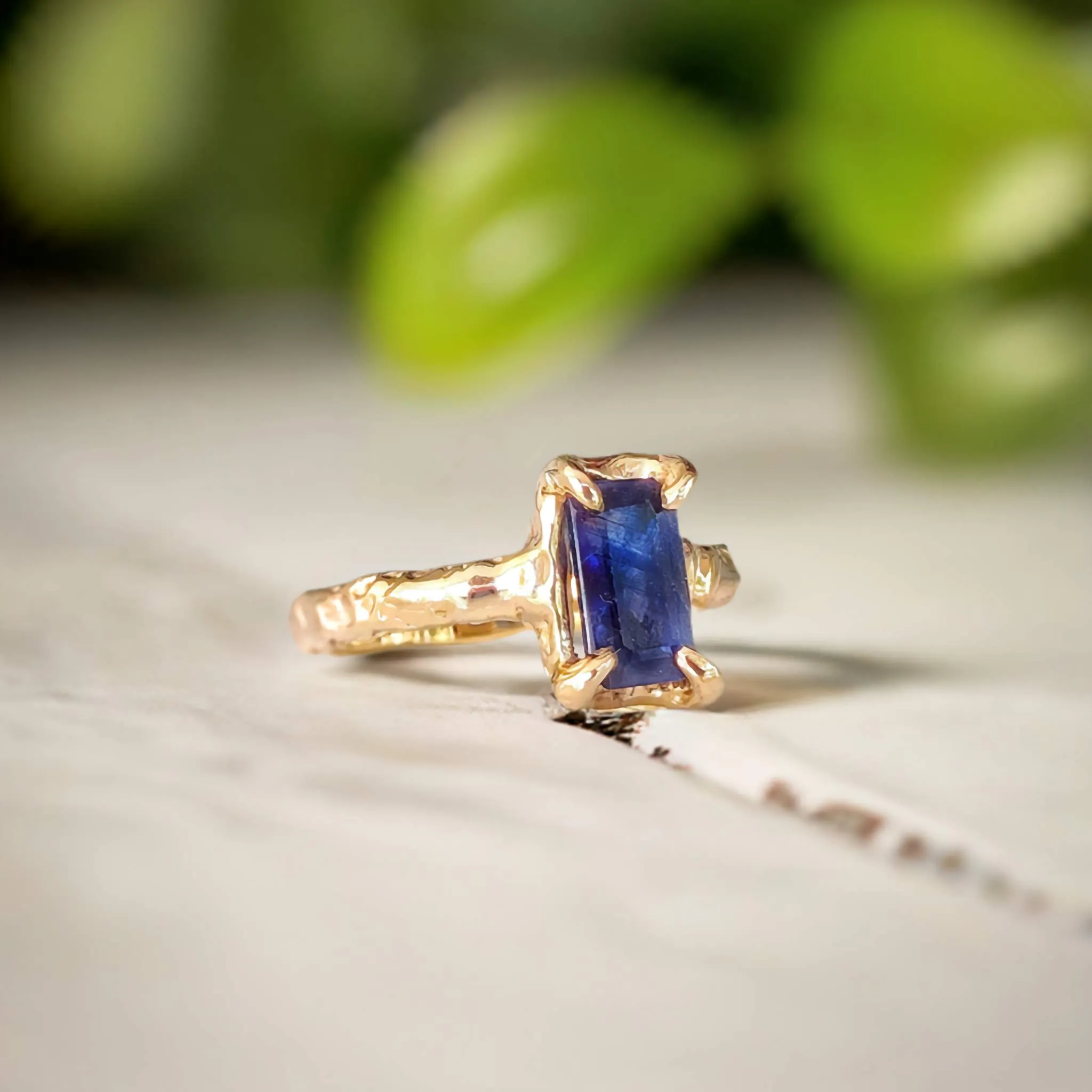 Blue Sapphire ring in Solid Sterling Silver