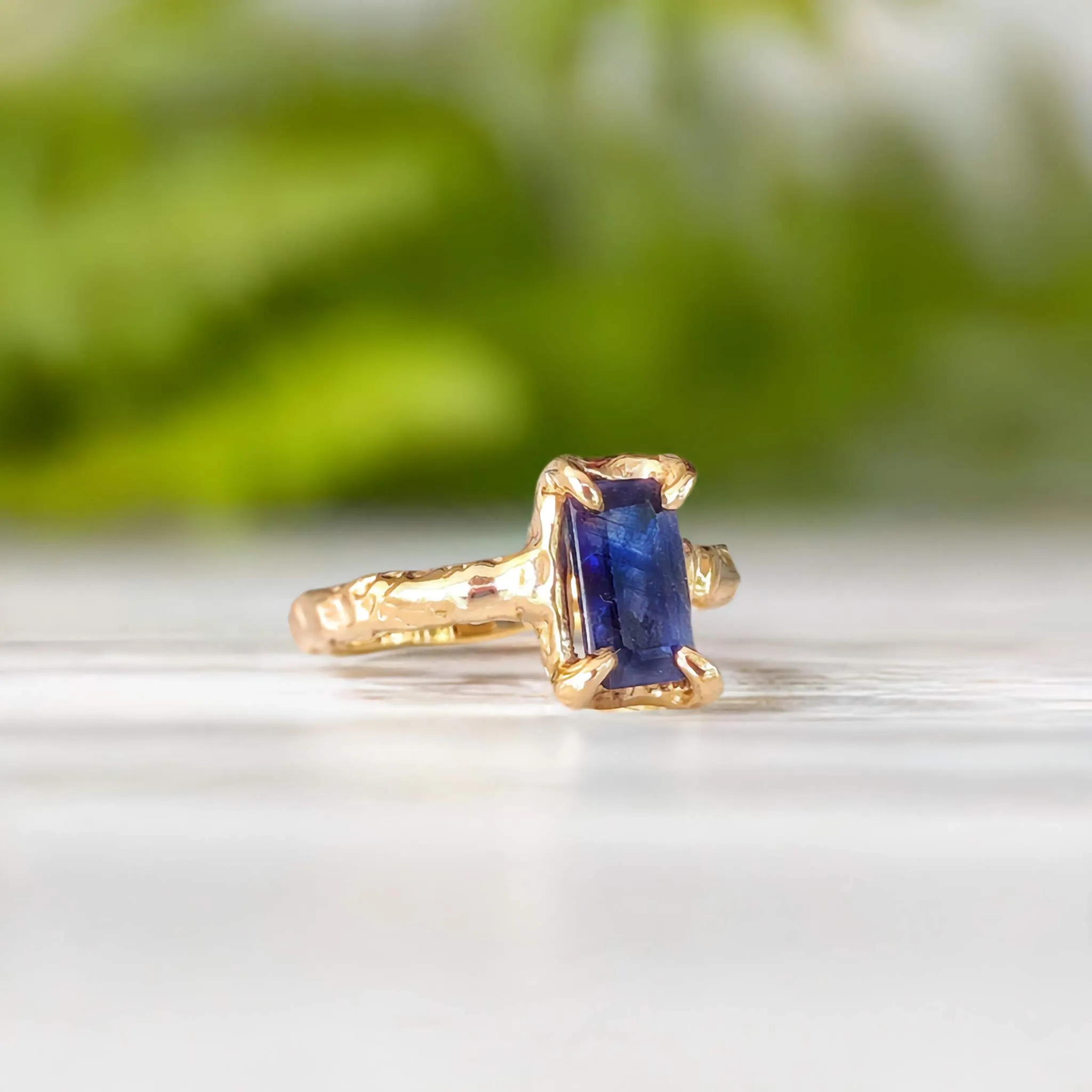 Blue Sapphire ring in Solid Sterling Silver