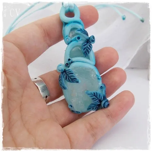 Blue Topaz & Aquamarine Gemstone Pendant