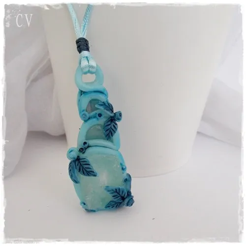 Blue Topaz & Aquamarine Gemstone Pendant