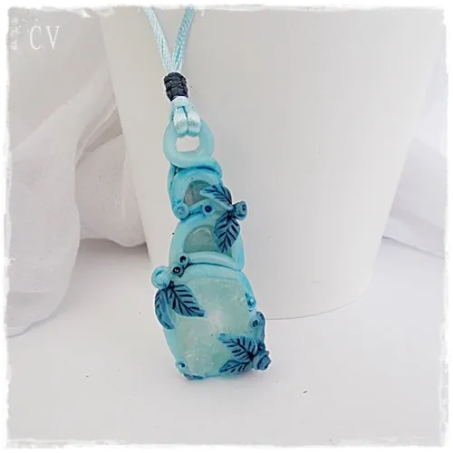 Blue Topaz & Aquamarine Gemstone Pendant