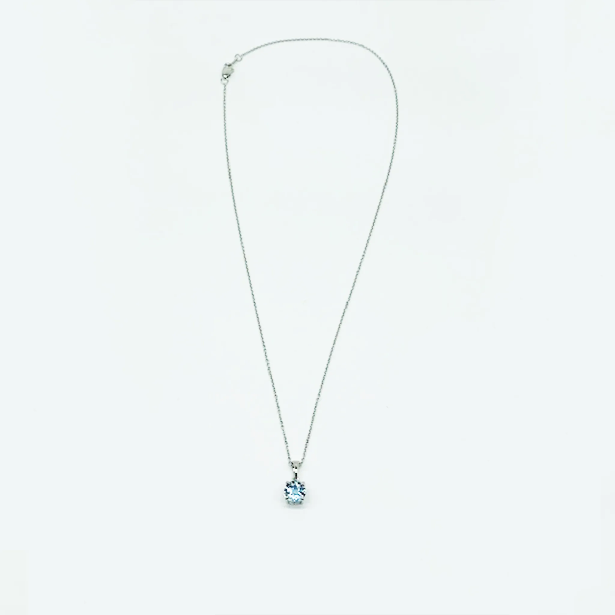 CA Aquamarine Birthstone Pendant Necklace