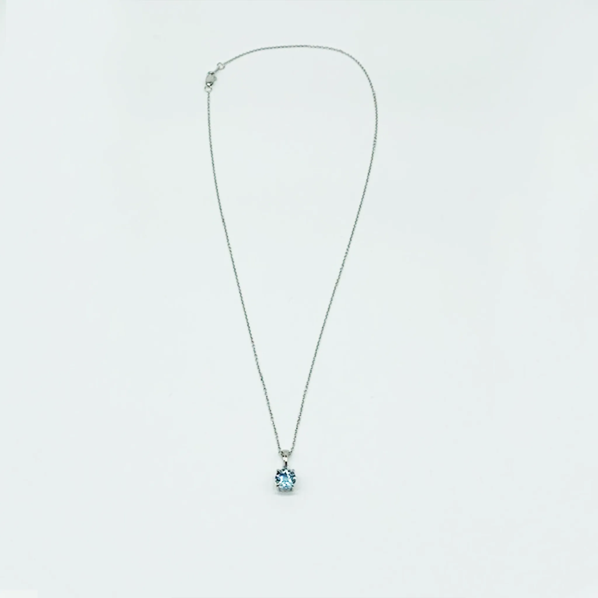 CA Aquamarine Birthstone Pendant Necklace