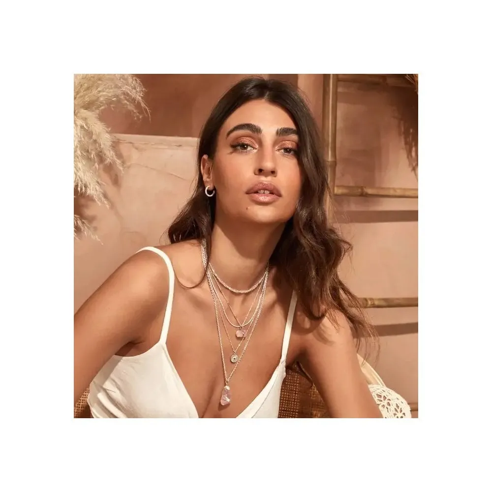 CHLOBO Love Goddess Rose Quartz Double Point Necklace