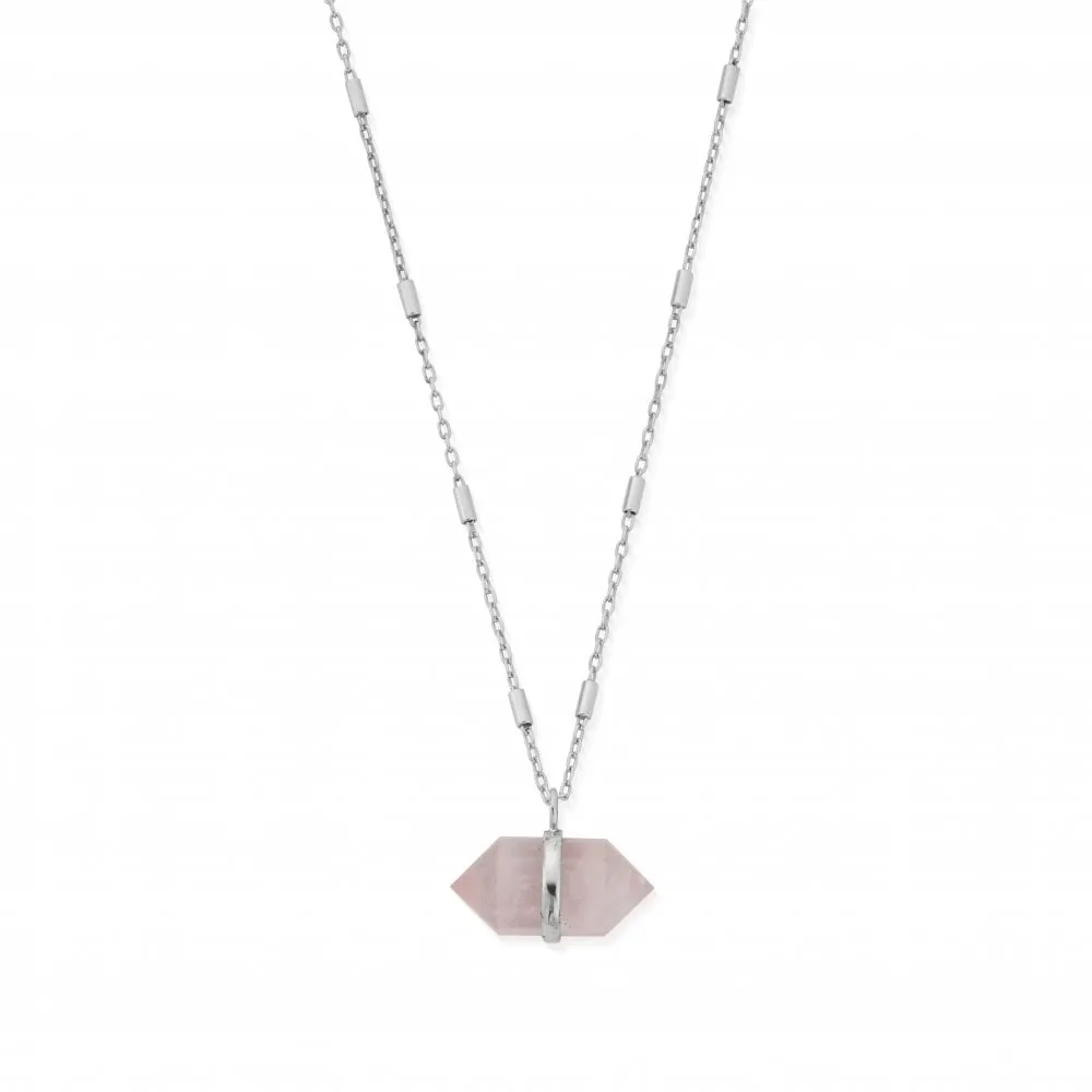CHLOBO Love Goddess Rose Quartz Double Point Necklace