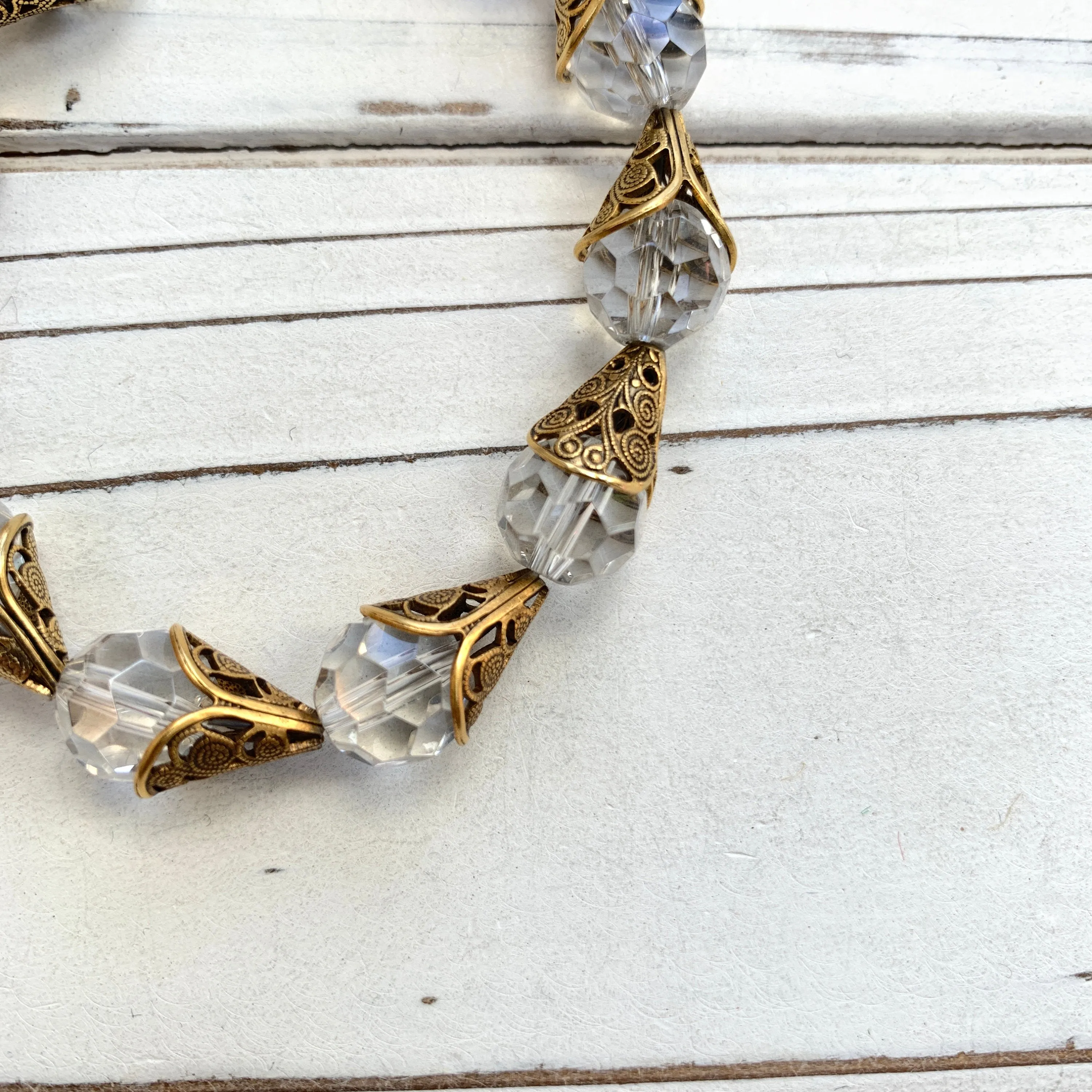 Classic Filigree Bead Cap Bracelet - Color Options