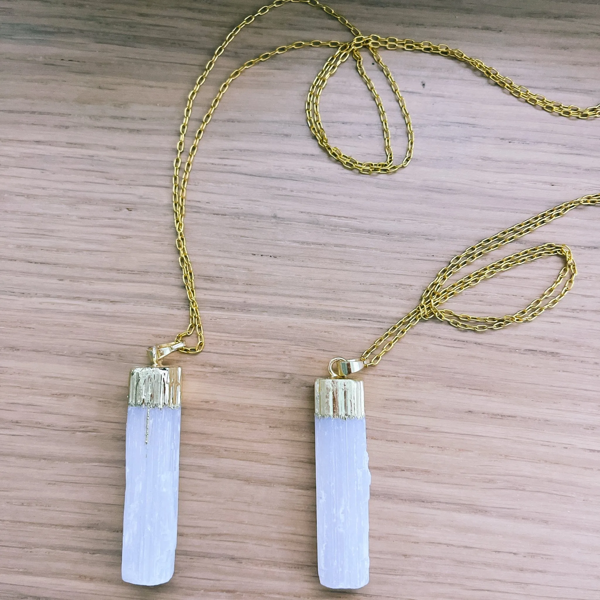 Clear Quartz & Gold Pendant