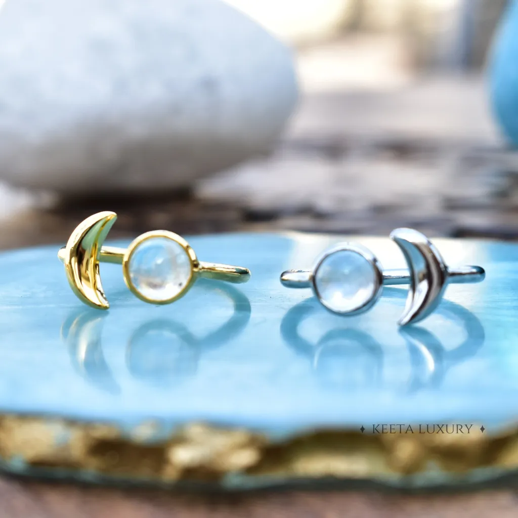 Crescent Moon- Moonstone Ring