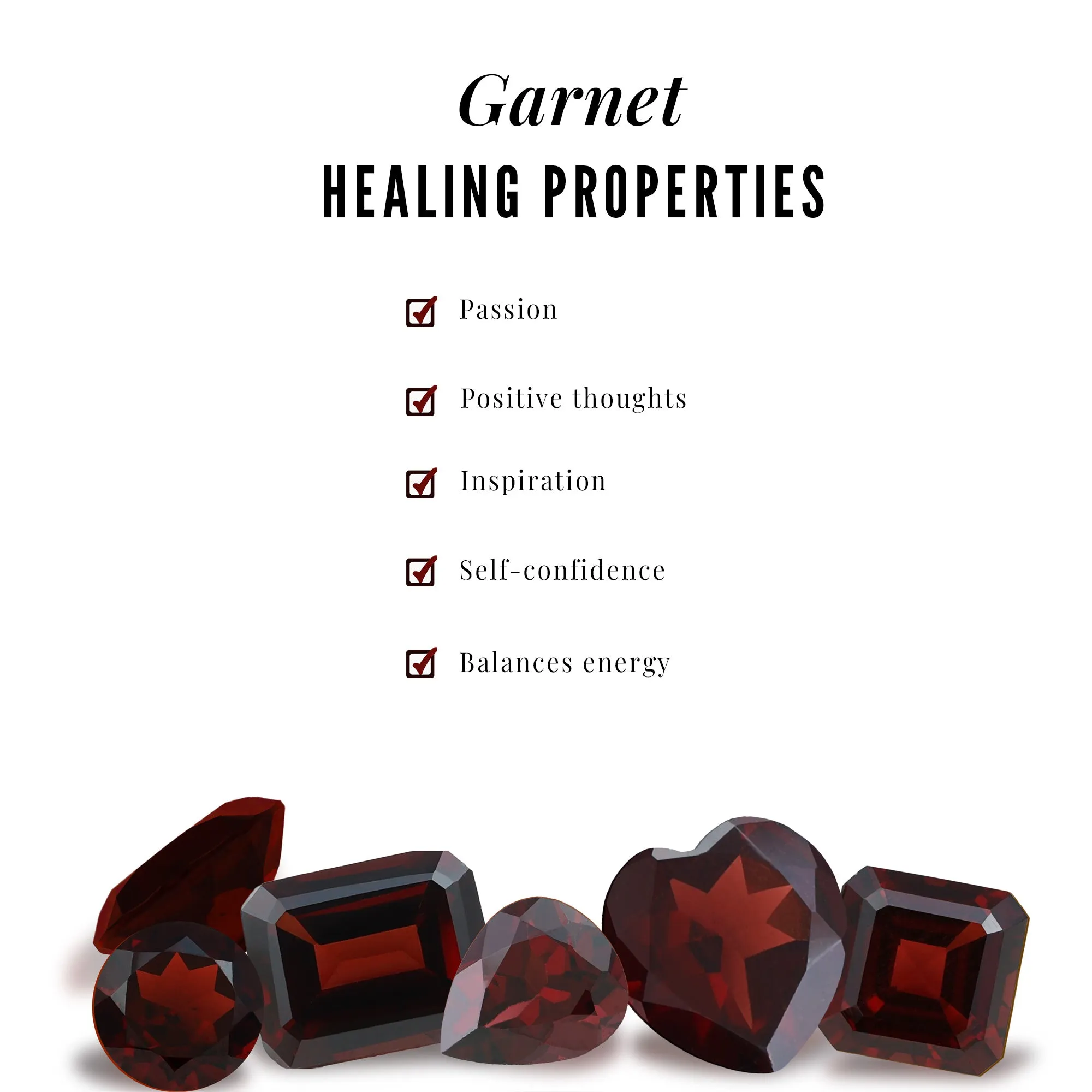 Cushion Cut Garnet Solitaire Engagement Ring with Diamond Trio