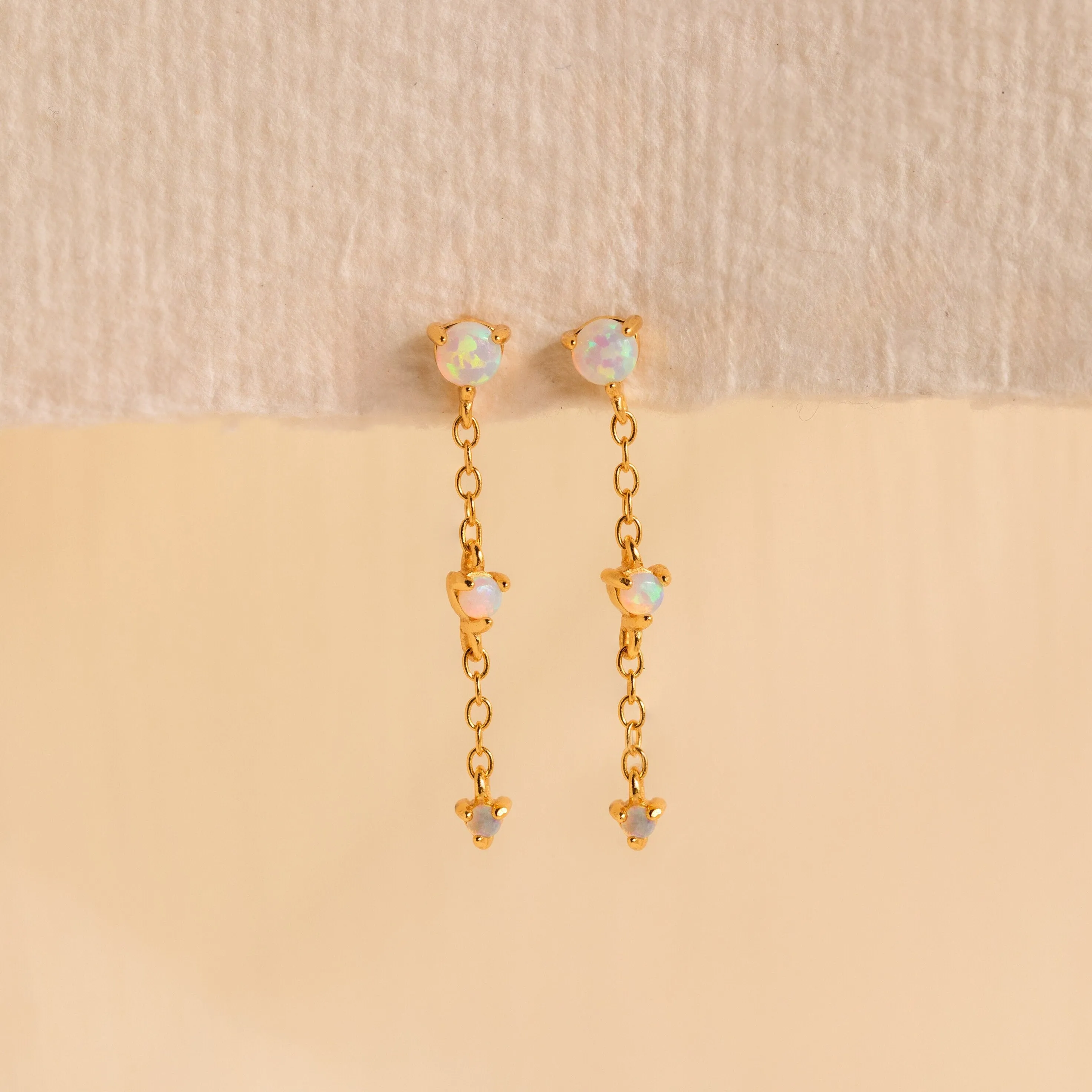 Dainty Opal Stud Earrings Set